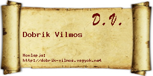 Dobrik Vilmos névjegykártya